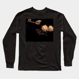 Coffee and Carnations 2 -  Baroque Inspired Dark Still Life Photo Long Sleeve T-Shirt